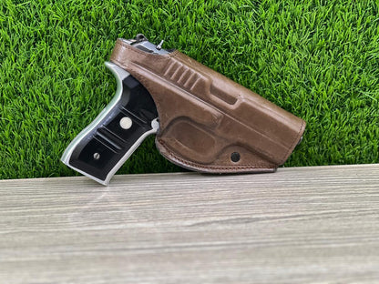 "Premium Cow Leather Pistol Cover with Magazine Holder – Secure, Durable & Stylish"