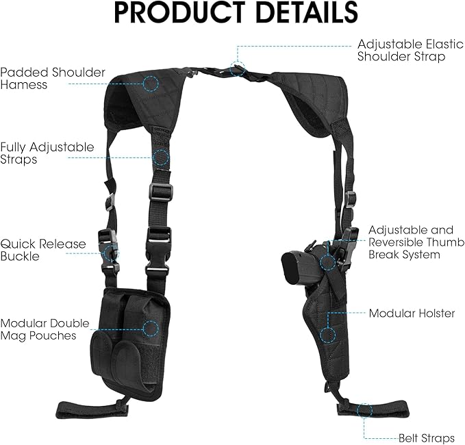 Universal Shoulder Holster – Adjustable Concealed Carry for Pistols & Handguns